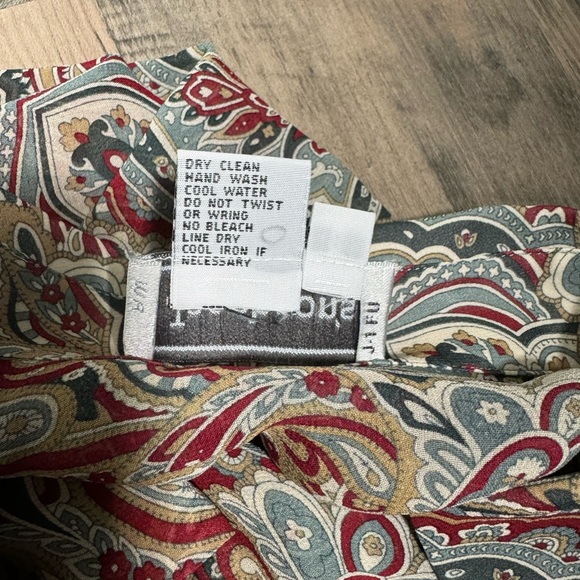 Vintage 70s 80s Jacobson’s Mod Red Beige Grey Paisley Blouse Size 8 - Picture 9 of 10